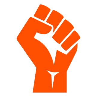 Raised Fist Decal (Orange)